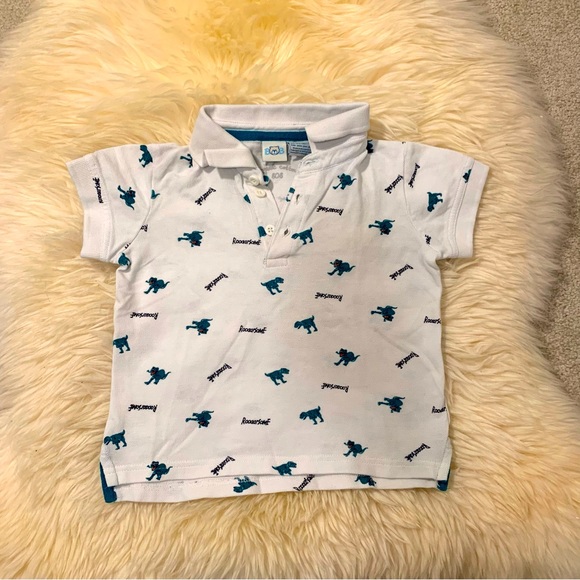 Toddler Polo Shirts 3T in White and Blue with Button Closure - Picture 2 of 11